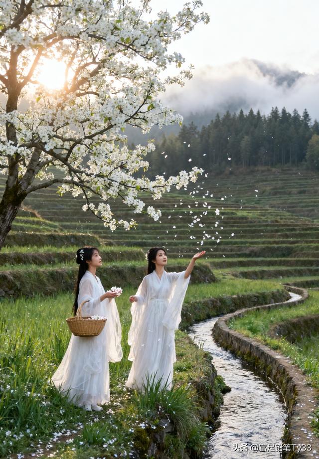 春日野餐，花海漫步，古风飘逸，与自然共舞！