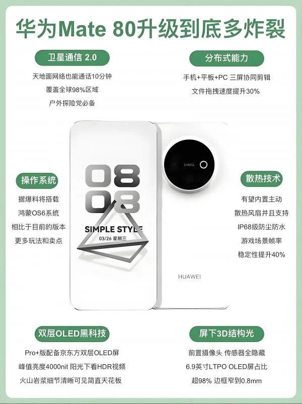 华为Mate 80曝光：直屏回归，影像革新，旗舰手机迎来新变革？
