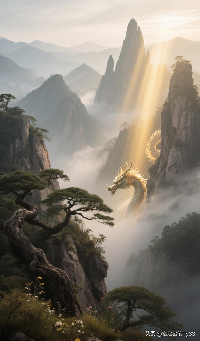仙境山水卷 金龙绕云海 一眼醉千年