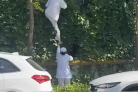 西安一精神病院病人翻墙逃跑，即将成功被护士抓住，评论笑死！图片