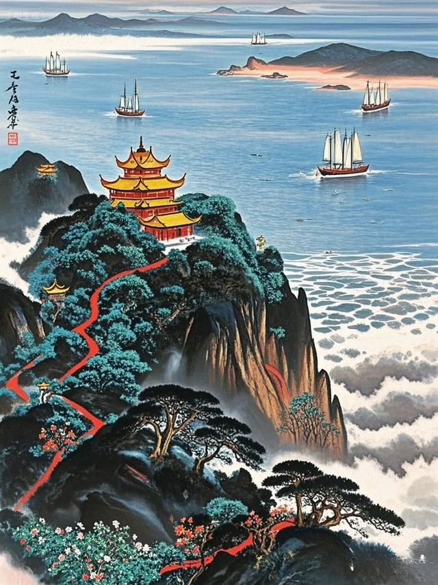 跟着插画去旅行—普陀山仙境