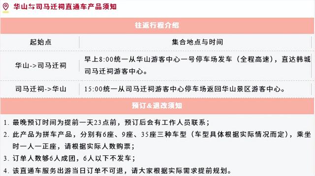 从华山到史圣故里 直通车升级开启“快旅慢游”新模式