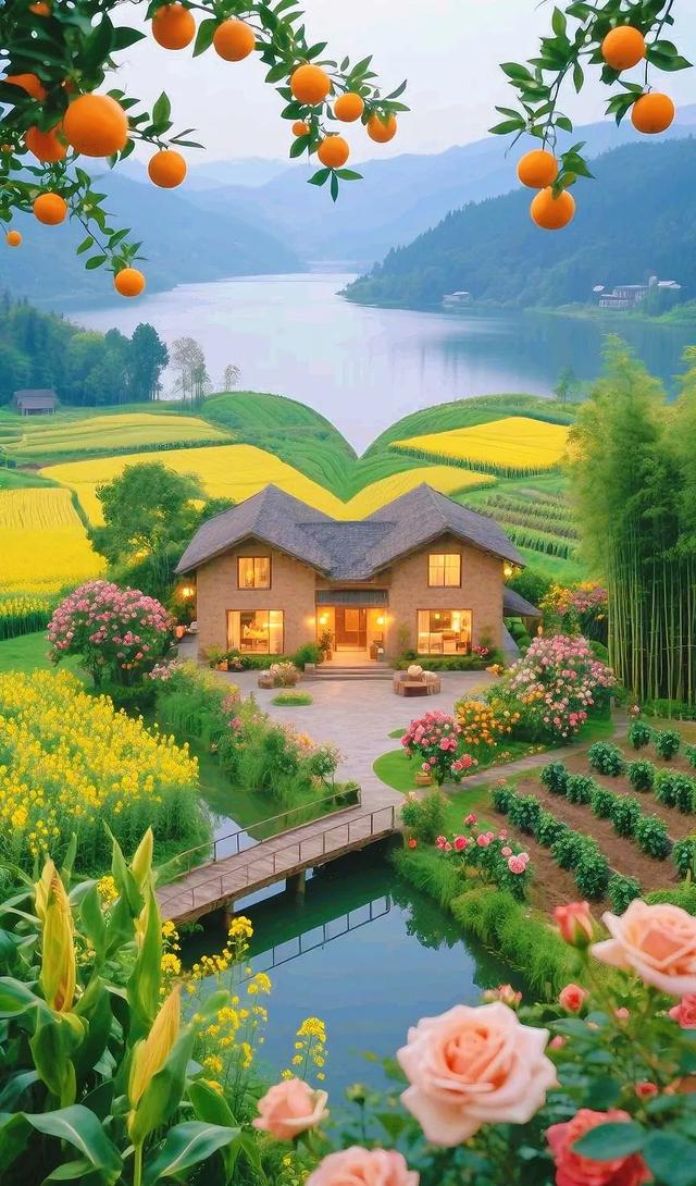 好想住进这院子，田园风光太治愈，花香满径，虫鸣绕院，岁月静好
