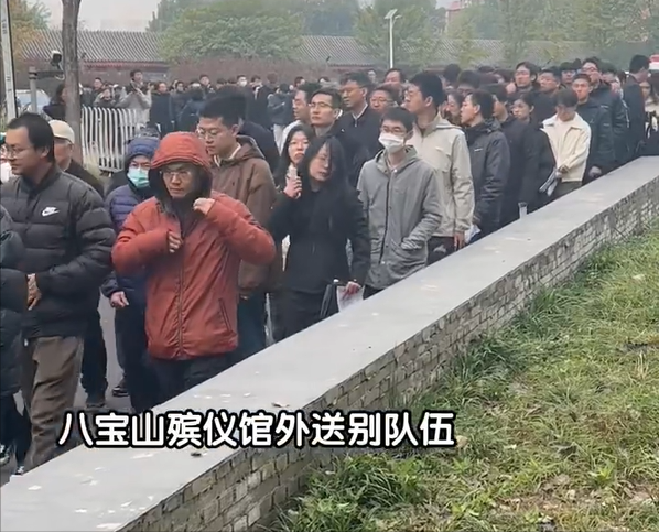 杨振宁葬礼：翁帆哭到眼通红，74岁长子缺席，孙辈抱遗像送行