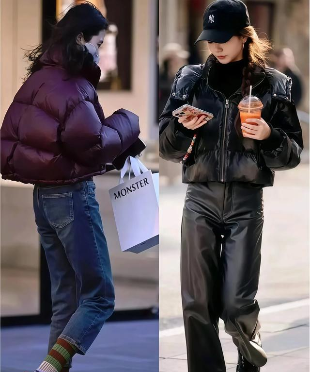 立冬后，流行穿“羽绒服+阔腿裤”，有温度又时髦