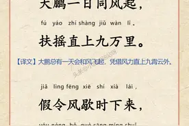 李白《上李邕》带拼音译文版：大鹏一日同风起，扶摇直上九万里。图片