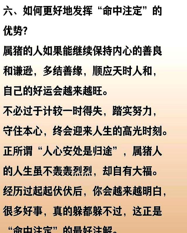 亥猪：你马上会明白，什么叫“命中注定”！