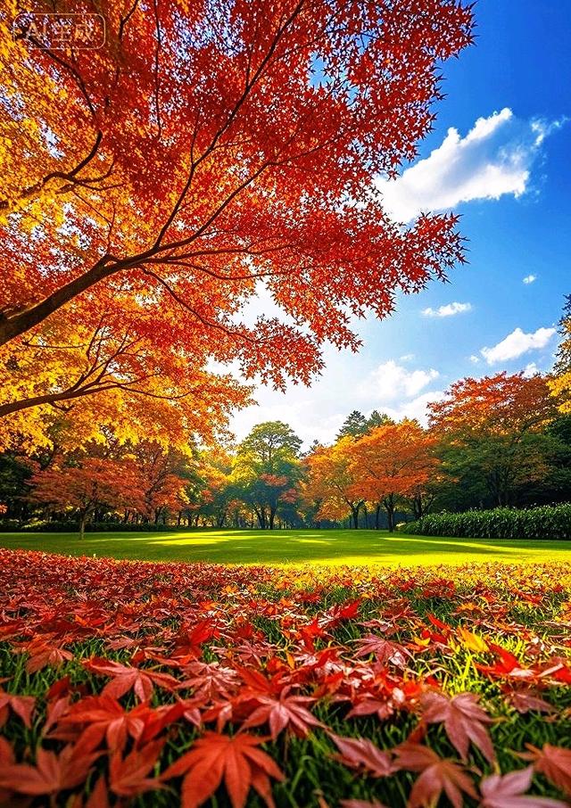 彩叶落满青坪，风都染了秋的颜色