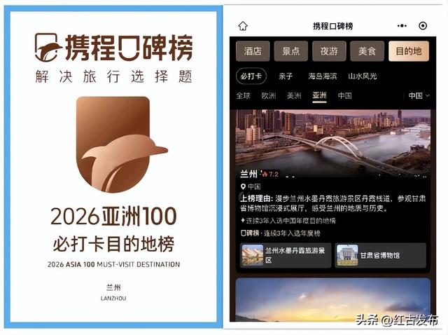 兰州入选“2026亚洲100必打卡目的地”