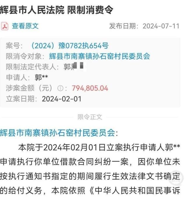 河南一村委会欠款78万余元，时任村支书串通他人伪造文件盖真公章，让债主智力残疾堂弟“背锅”