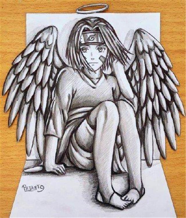 火影：画师笔下的忍者立体画，带土气场完美展现，琳变成娇羞天使