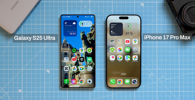 iPhone 17 Pro Max 对比 Galaxy S25 Ultra – 一天使用相机和电池测试！