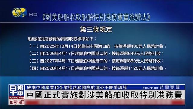 首个美国集装箱货船被收446万，反制政策正式生效，多艘货船掉头