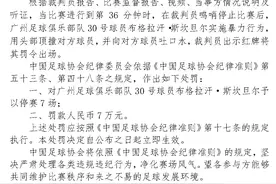 广州足球俱乐部队球员布格拉汗·斯坎旦尔在比赛后实施暴力行为，并向对方球员吐口水，停赛7场，罚7万图片