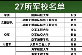 27所军校名单，涨知识了，家长再忙也要为孩子收藏图片