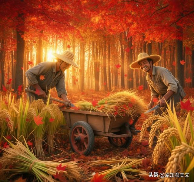 夕阳下的枫林，秋日里的温柔梦境