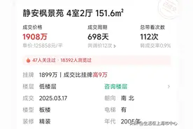 上海市中心，挂牌价1899万的房子，实际成交价多少？图片