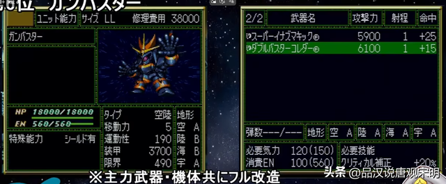 机器人大战F十大机体排名：强力机体很多，但钢巴斯塔才是第一。