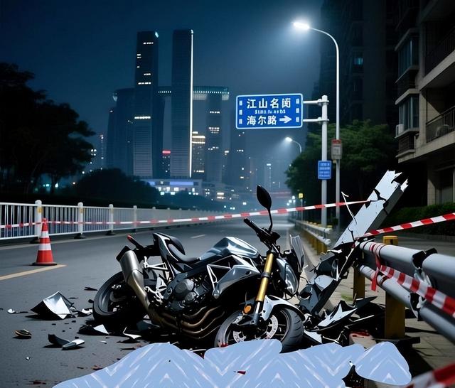 惨烈！重庆江北一摩托车凌晨突发车祸！车上一对男女当场死亡