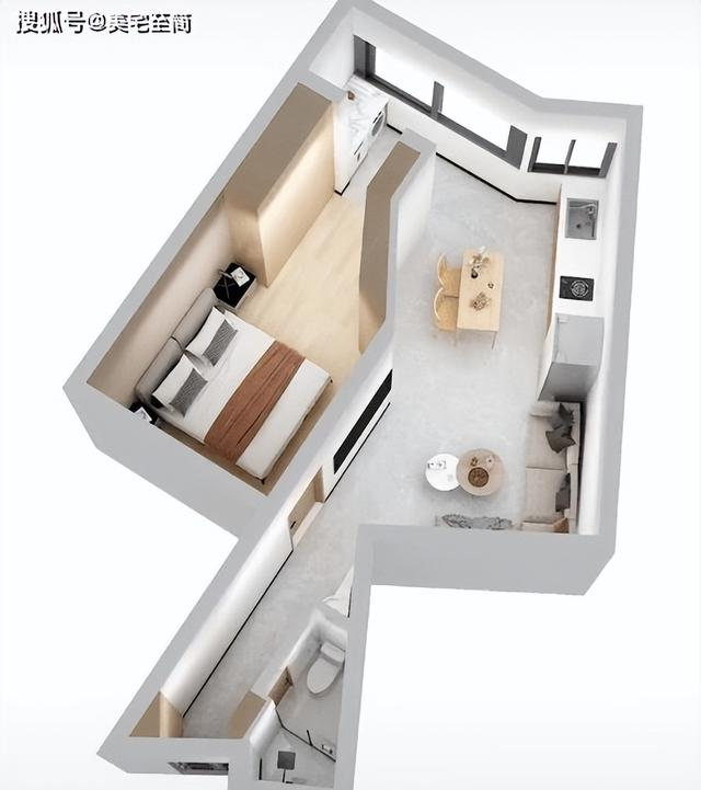 39平米一居室优化，让你奇葩户型更好住