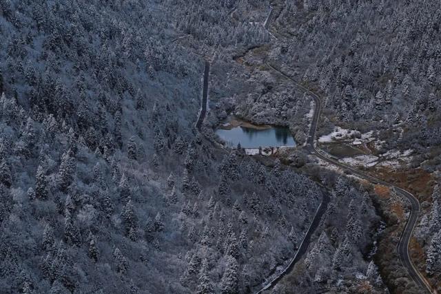 达古冰川 “季节盲盒” | 山顶雪堆成画，山下彩林留余韵