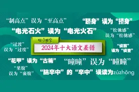 2024年十大语文差错公布：“制高点”误为“至高点”，“电光石火”误为“电光火石”，“曈曈”误为“瞳瞳”图片