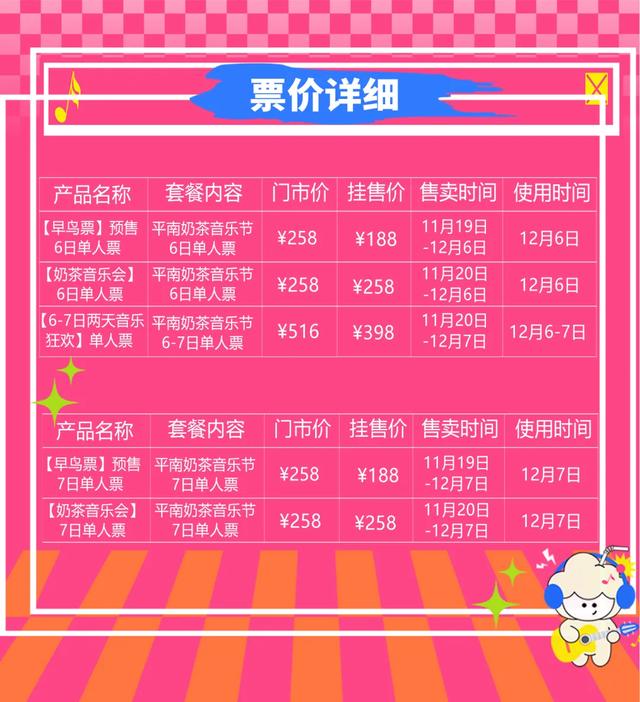 购票通道 | 2025平南奶茶音乐节购票、观演指南,每天超6小时演出