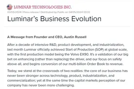 激光雷达Luminar站在”十字路口”，台湾TPK成最大受益者？图片