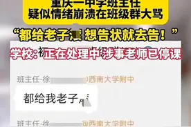 重庆一中学班主任在班级群发飙 网友评论：家长打老师 你是一字不提图片