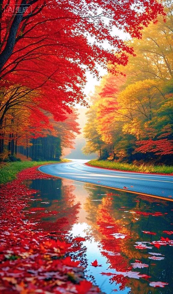 这枫路美炸！秋意全裹在红里了