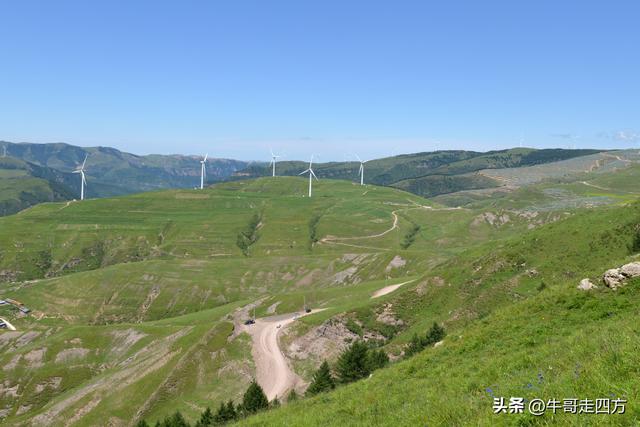 河北麻田岭（上）：绿野铺毡接云影、风轮伴路探山魂