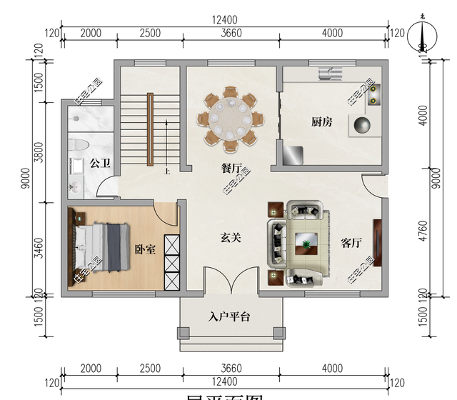 占地12×10米，浙江叶女士定制二层半户型，阁楼层设计住着更舒服