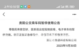 贵阳公交地铁线上支付崩溃？刚刚，道歉了图片