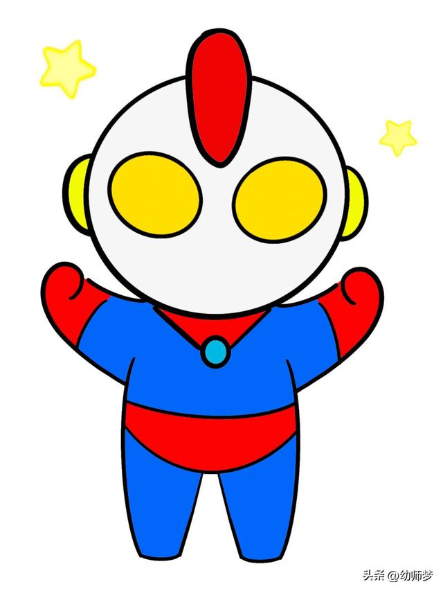 儿童简笔画《奥特曼》适合3-6岁小朋友