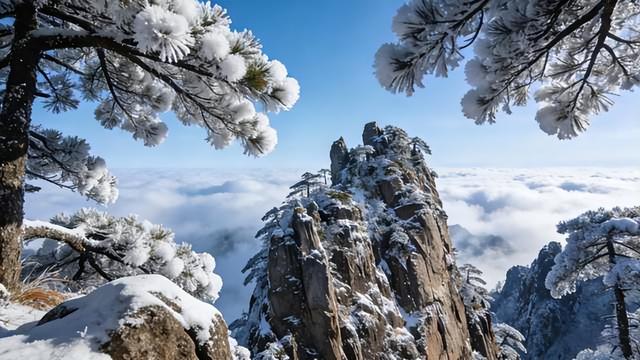冰雪黄山绝景吟，雾凇奇观耀寰瀛！