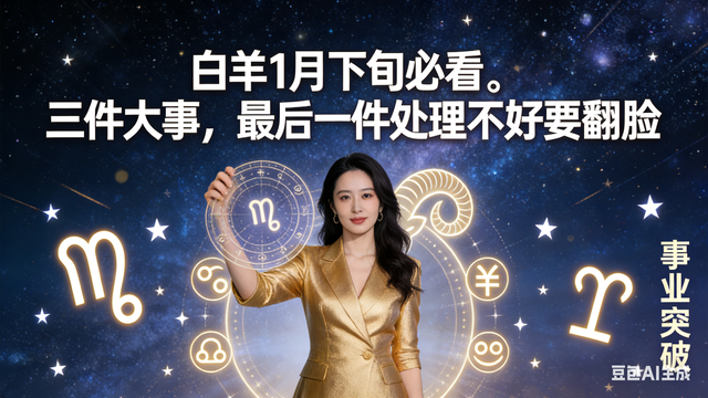 白羊1月下旬必看！三件大事	，最后一件处理不好要翻脸