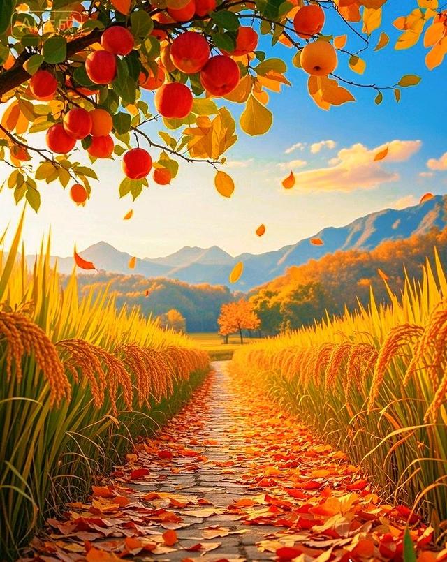 秋光里，稻香与果香漫过小径