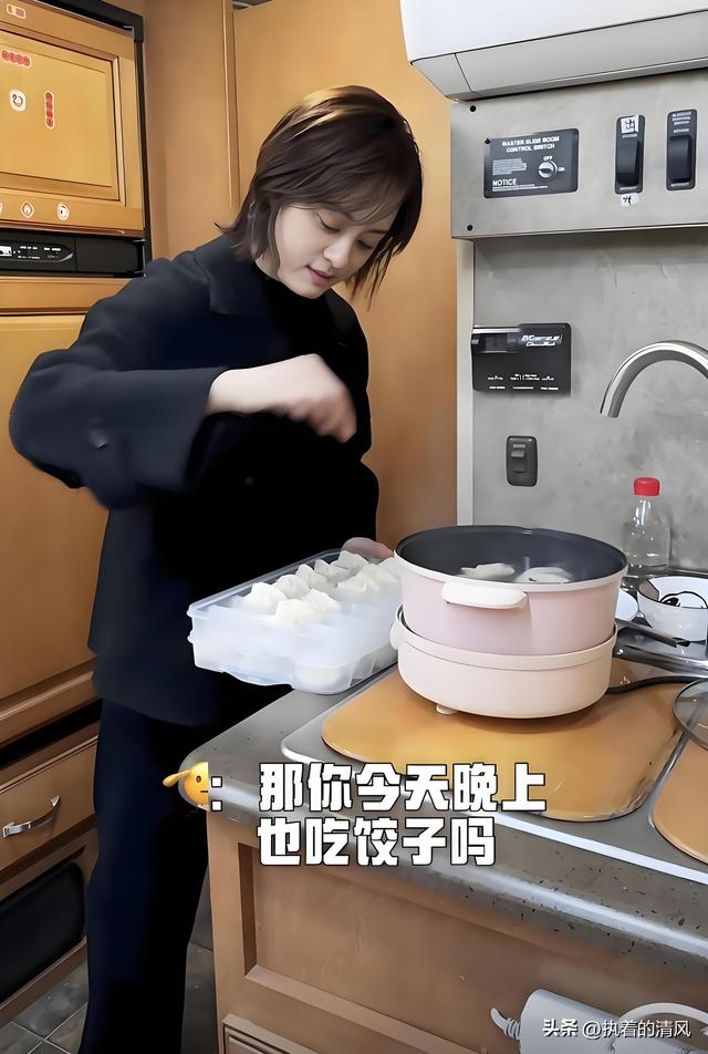 孙俪冬至夜煮饺子，6个饺子青菜和1块红薯，自律到令人佩服
