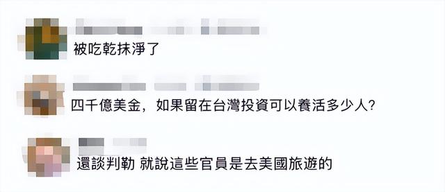 曝台美达成投资共识 岛内网友痛批
