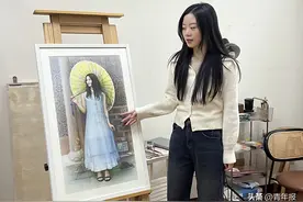 90后海派年画月份牌传承人，用擦笔技法绘“大吉龙娃”图片