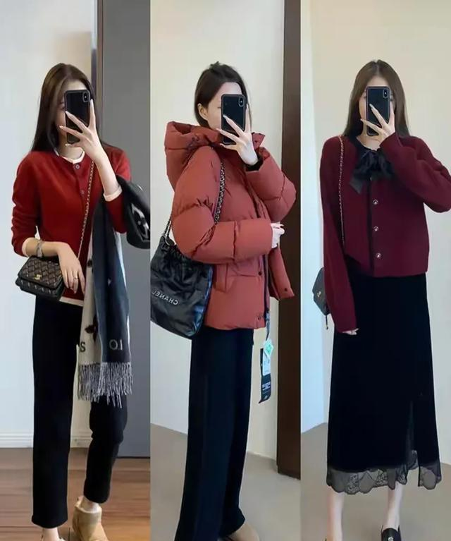 秋冬天想要穿红色又觉得太鲜艳，不知道怎么搭配那么试试安可拉红