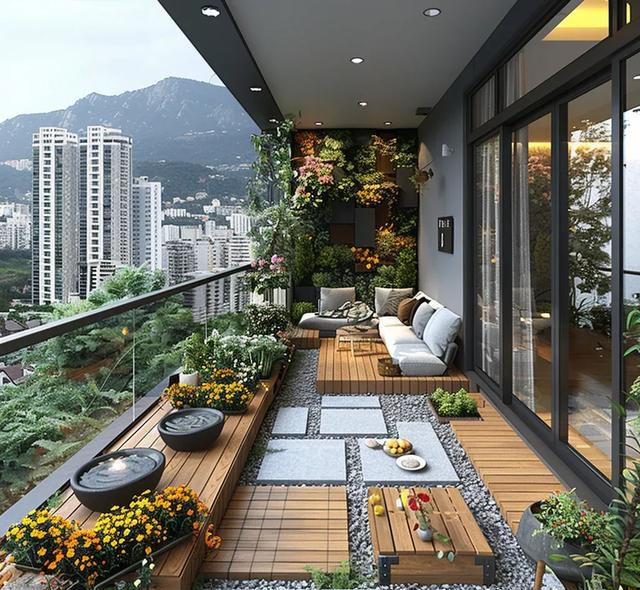 这个阳台小院可以屏蔽外界的一切烦恼