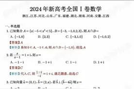 2024年新高考全国1卷数学（答案版）图片