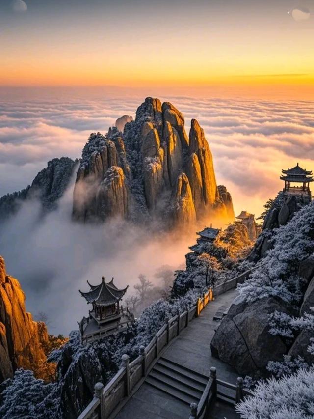 看云海翻涌，看奇峰林立，看日出熔金——这一幕也太美了！