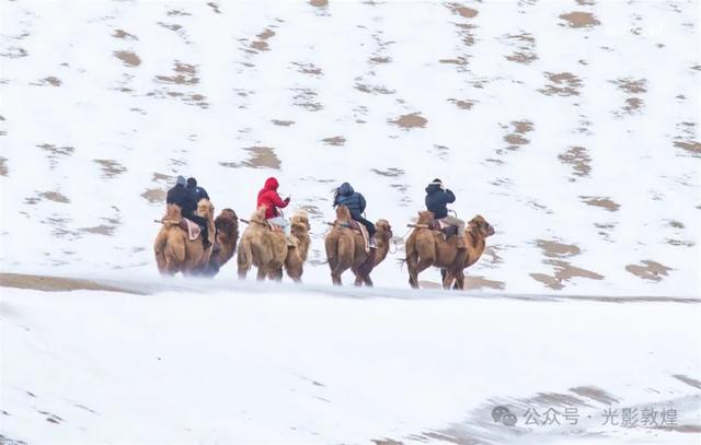 大漠敦煌2025年初冬雪景美如画