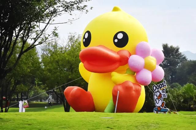 桂林:小黄鸭飞进桂海晴岚!