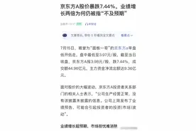 业绩增长200%，股价却大跌7.44%，京东方A一天把一年的涨幅跌没了图片