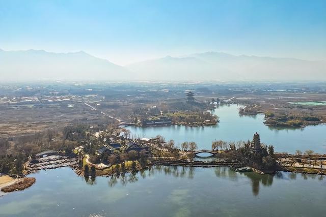 西安:冬日渼陂湖 湖光山色美如画