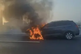 沪闵高架一辆SUV起火 幸无人员伤亡图片