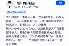 公务员1年8万，大厂程序员1年50万，干40年比干7年还爽？图片